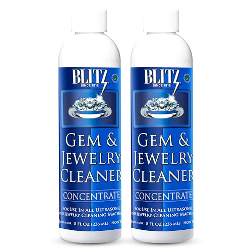 Blitz Gem & Jewelry Cleaner Concentrate for Ultrasonic Machines 8 oz 2 Pack | Liquid Concentrate for Gold, Silver, Platinum Jewelry Cleans Non-Porous & Precious Stones. - size: 8 Ounce (Pack of 2)