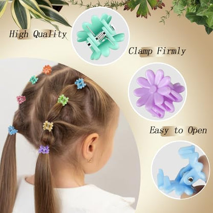 KANPRINCESS 70PCS Mini Claw Clips Small Hair Clips With Fancy Box, Flower and Colorful Designs for Women and Girls Hair Accessories Gift Set (SET3)
