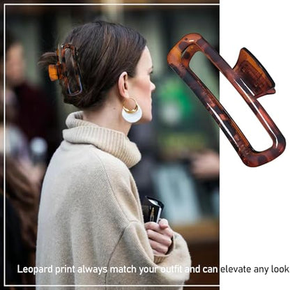 Hair Claw Clips 5 Inch XL Unbreakable Glossy Rectangle Square Extra Large Tight Strong Clip Neutral Colors for Thick Curly Long Hair Women - 2 Pack - color: A2 5 inch