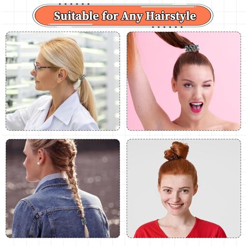 JJUNW 5 PCS Spiral Hair Ties - No Damage, No Crease, Large Elastic, Waterproof Ponytail Holders for Thick & Thin Hair (Color B)