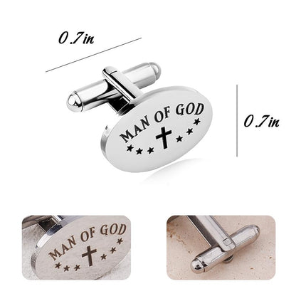 Religious Cufflinks for Men Christian Gifts for Dad Son Grandpa Fathers Day Gift for Husband Uncle Man Of God - style: man of god 03