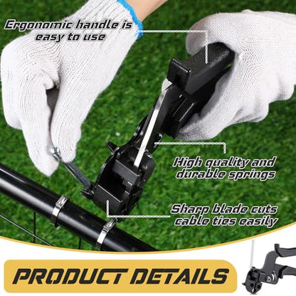 155 Pack Stainless Steel Cable Tie Gun Kit, 150 Pcs 6/8/11.8 Inch Metal Zip Ties (50 of Each), Adjustable Fastening and Cutting Tools for Fence, Chain Link Fence, Pipe, Industrial Use - size: 6/8/11.8 Inch
