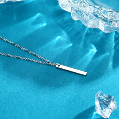 Bar Stylish Minimalist Design Pendant Necklaces for Women Bar Necklace Adjustable - color: silver tone