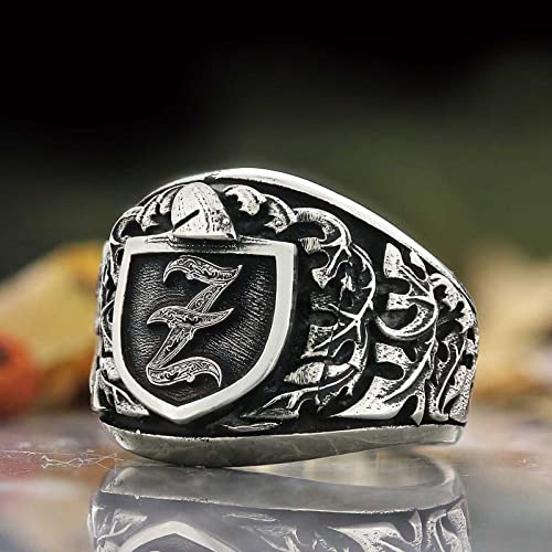 Engraved Initial Signet Ring, Monogram Letter Ring, Handmade Letter Ring, Personalized Gift for Him, Customized Name Ring, Initial Ring