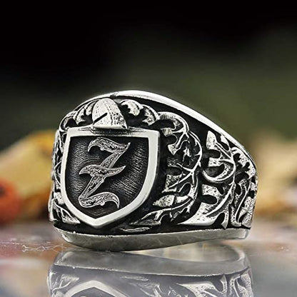 Engraved Initial Signet Ring, Monogram Letter Ring, Handmade Letter Ring, Personalized Gift for Him, Customized Name Ring, Initial Ring