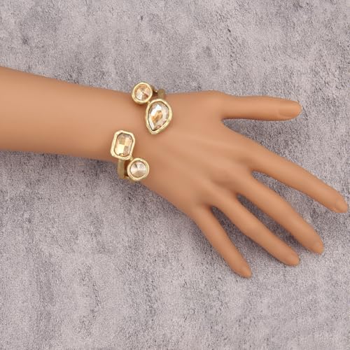 Chunky Bangle Bracelets for Women Cuff Bracelet Thick Gold Bangles Open Wide Arm Cuffs Bracelets Boho Jewelry - style: Chunky Gold Bangle