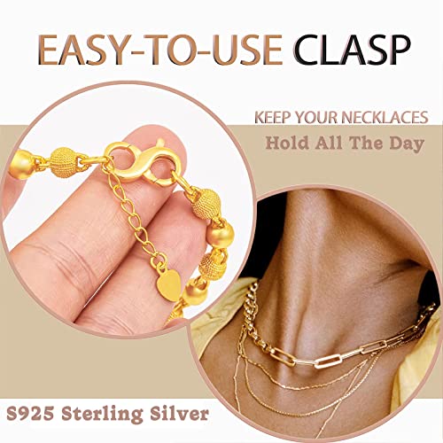 Dailyacc S925 Double Opening Lobster Clasp Sterling Silver and Gold Necklace Bracelet Extender Clasps and Closures for DIY Jewelry - color: Gold 2PCS, size: 21mm × 11mm