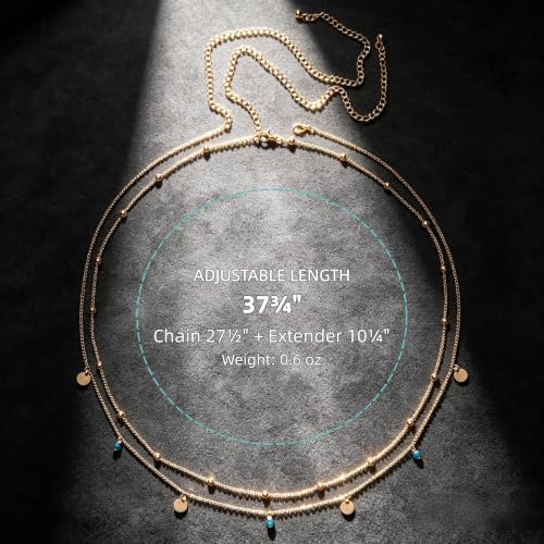 A Miaow 14K Gold plated Women Waist Chain Extender Layered Belly Chain | Water-Resistant Waist Beads, Summer Beach Body Chain, Belly Belt Chain for Bikini Party, Music Festival Jewelry Accessories - color: Sequins 2