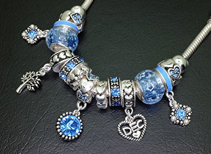 Falari Birthstone Bracelet Multi-Color Charm Beads Silvertone Birthday Gifts for Women - color: 12-December