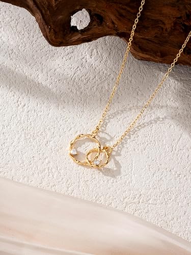 Baydurcan Dainty Gold Necklace for Women Ankh Mom Jesus Sun Star Necklace | 14K Gold Plated Pendant Necklaces Gifts for Friends Sister Mother, Birthday, Christmas, Graduation, Inspirational Gifts - style: Mother Daughter