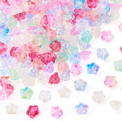 160Pcs Crystal Glass Flower Beads Bulk Bead Caps for Jewelry Making Cute Floral Trumpet Glass Beads for Jewelry Making Bracelet Earring Charms Handmade Earring Crafts Supplies - color: Glass-Trumpet