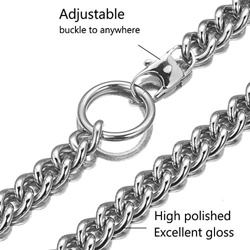 Womens Choker Chain Sexy Stainless Steel Cuban Link Necklace | Hot O Ring Pendant tail,Adjustable,Punk Rock,Sexy Pendant, Easy Choker,No tarnish,Punk Rock Hiphop - color: White
