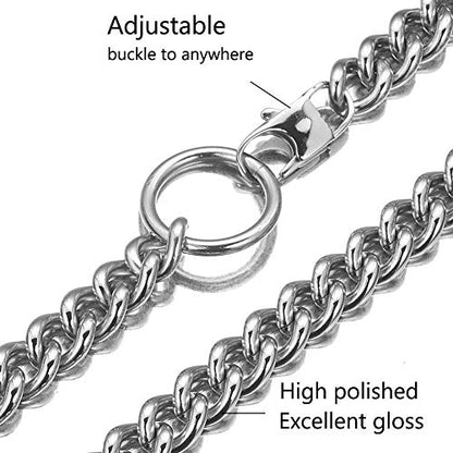 Womens Choker Chain Sexy Stainless Steel Cuban Link Necklace | Hot O Ring Pendant tail,Adjustable,Punk Rock,Sexy Pendant, Easy Choker,No tarnish,Punk Rock Hiphop - color: White