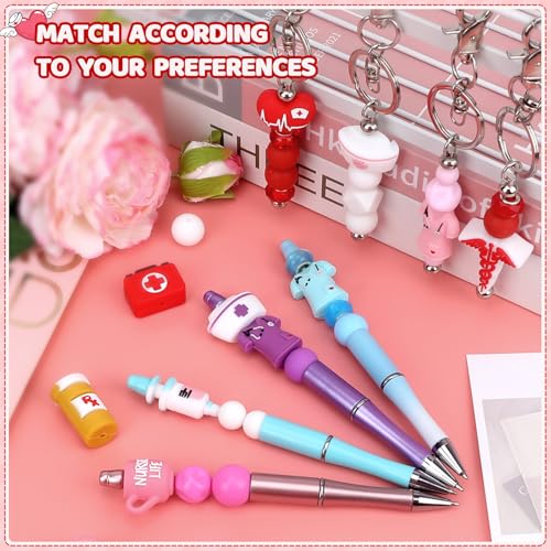 12PCS 3D Nurse Silicone Focal Beads for Pens - color: 3D Nurse