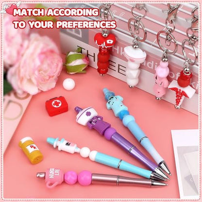 12PCS 3D Nurse Silicone Focal Beads for Pens - color: 3D Nurse