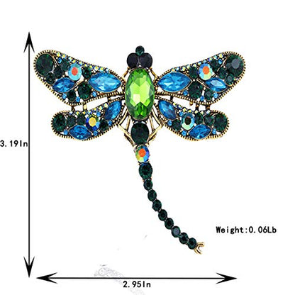 seven wolves Women's Austrian Crystal Brooch Wedding Flower Leaf Bouquet Brooch - color: Blue Green