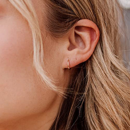 5-10 Pairs Small Gold Silver Hoop Earrings for Women, Stainless Steel Earrings Set Mens Lightweight Thin Hypoallergenic Small Hoops Set - style: 10pcs-R+S 8-16mm