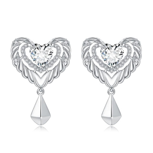 18K Gold Plated & Silver Chunky Heart & Bow Earrings for Women, Chunky Heart Dangle Hoops/Tiny Studs, Kawaii Dainty Hypoallergenic Jewelry for Multiple Piercings, Gift for Her - style: Vintage Royal Heart