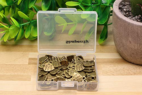 Shapenty 100PCS Mini Metal Beads Heart Shaped “Made with Love” Charms Bulk for DIY Craft Keychain Necklace Pendants Bracelets Earrings Jewelry Making Findings - color: Bronze