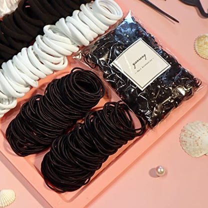YANRONG 755PCS Hair Accessories for Woman Set Seamless Ponytail Holders Variety Hair Scrunchies Hair Bands Scrunchy Hair Ties 759 Piece Set - color: 755PCS（Black White）