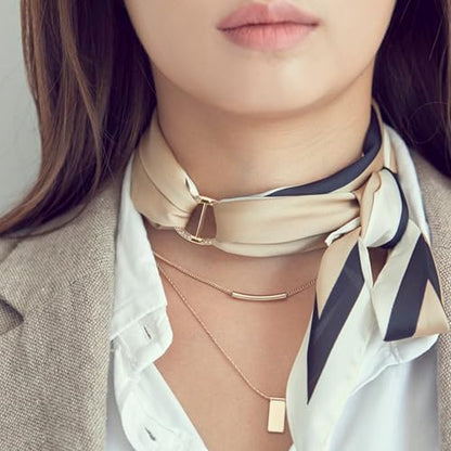 Quacc 8 PCS Silk Scarf Clips T-shirt Tie Clips for Women, Clothes Corner Knotted Button Fashion Alloy Round Clasp Circle Clip Buckle Rhinestone Oval Clothing Wrap Holder (3 Sizes)