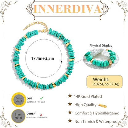 Colorful Irregular Beaded Necklace for Women Resin Jewelry Gift | Trendy Statement Bead Choker Necklaces Summer Beach Boho Charm Accessories Stuff - color: Turquoise