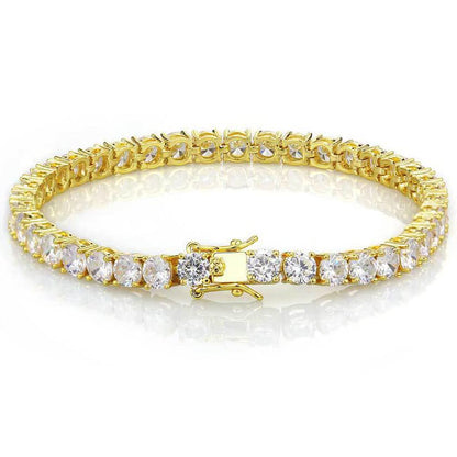 Michooyel Tennis Bracelet Iced Out Bracelet Prong-Setting 5A Cubic Zirconia Bracelet for Women 3mm 4mm 5mm 6mm, 6/7/8/9 Inches - color: Yellow Gold, size: 7 Inches, style: 3MM
