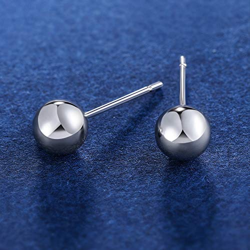 6 Pairs Surgical Stainless Steel Round Ball Stud Earrings Set for Women Men 3-7mm - style: 3/4/5/6/7mm Ball Stud Earrings