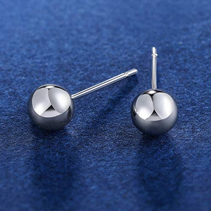 6 Pairs Surgical Stainless Steel Round Ball Stud Earrings Set for Women Men 3-7mm - style: 3/4/5/6/7mm Ball Stud Earrings