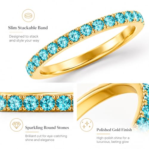 Birthstone Rings For Women, Silver Stackable Cubic Zirconia Stainless Steel Birth Stone Ring To My Daughter/Mom Birthday Unique Gifts Jewelry - color: 04-Gold-April