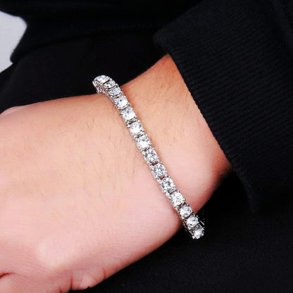 HH BLING EMPIRE 14K Gold and Silver Bracelets Diamond Tennis and Cuban Link Bracelet for Men Women Hip Hop Jewelry - color: 1 row tennis-Gold, size: 8.5"