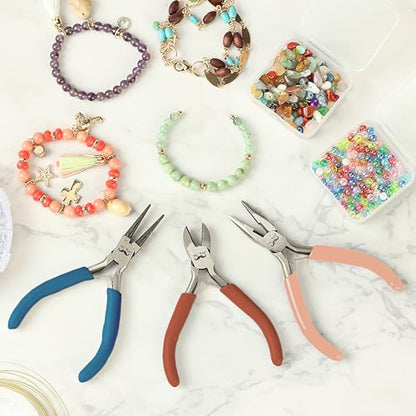 Mr. Pen- Pliers for Jewelry Making, 3 Pack, Chain Nose | Round Nose Pliers Set and Wire Cutter for Beading, Wire Wrapping, Jump Rings, Jewelry Repair, Crafting, DIY - color: Multicolor 1