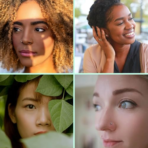 Gotumo 20G Nose Rings Titanium Nose Studs Cubic Zirconia Straight Nose Piercing Jewelry Hypoallergenic Nose Rings Studs for Women Men 6pcs set Silver - color: Silver, size: 20G L Shaped 15pcs