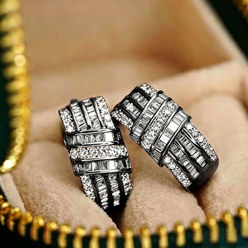 Modern Fashion Women Hoop Earrings Full Crystal CZ Wedding Trendy Jewelry - color: Black Color