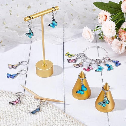 SUNNYCLUE 1 Box 20Pcs Stitch Markers Cute Butterfly Lobster Clasp Charms Crochet Stitch Marker Removable Knitting Stitch Markers Metal Crocheting Markers for Sewing Weaving Knit Threading DIY Craft - color: 20pcs Silver Tone Butterfly Stitch Markers With