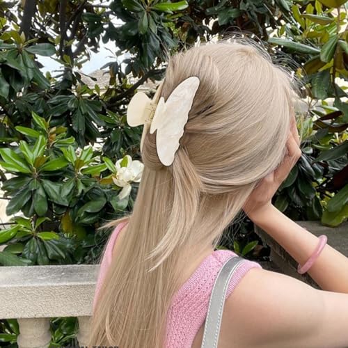 2 Pcs Hair Claw Clips for Women Non-slip Hair Clip Hair Accessories | Acrylic Claw Clips, Thick Hair, Cute Hair Clip, Ideal Gifts - color: Black and White