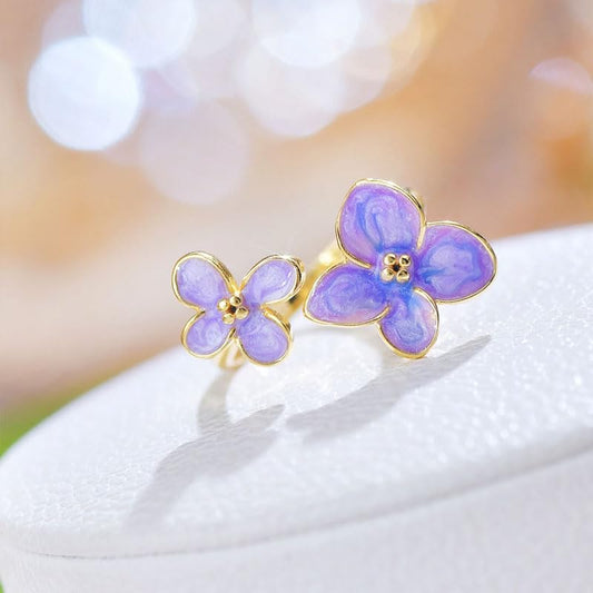 1PCS Adjustable Open Ring Stackable Thin Band Statement Ring Assorted Shape Minimalist Dainty Finger Rings - color: Purple, style: #3