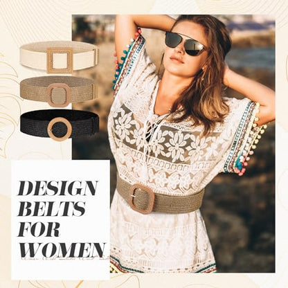 Syhood Woven Belt Dress - color: Black, Khaki, Beige, size: Fit Waist Size Below 36''