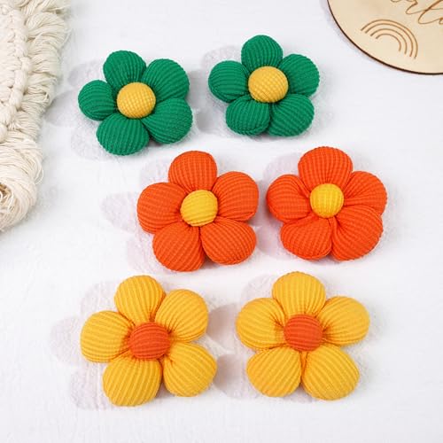 CÉLLOT 10PCS Flower Hair Ties,4cm in Diameter Seamless Nylon Bands, Normal Ponytail Holders for Girls,Teens and Women - color: 10pcs-B