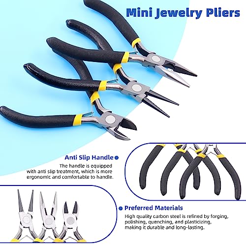 Glarks 951Pcs Making Supplies Kit with Jewelry Tools, Includes Pliers, Jewelry Wires, Jewelry Findings for Jewelry Making and Repair - size: 950pcs