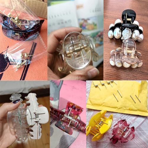 8 Set Hair Claw Clip Spring Replacement with Central Axle Rod for Large Medium Claw Clips Hairpin Squre Rectangle Butterfly Jaw Clamp Repair Parts