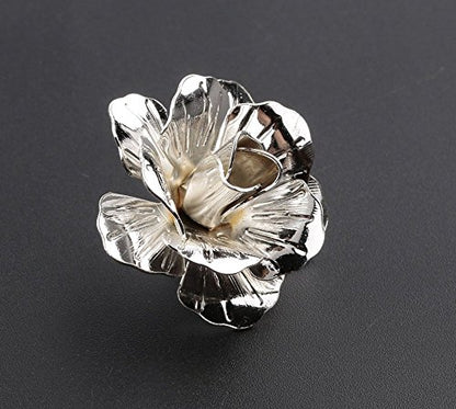 3pcs Men's Brooch Pins Rose Flower Lapel Stick Brooch Pins for Sui - color: Sliver