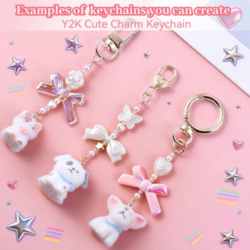 Wurosi 773 Pcs Lip Gloss Keychain Making Kit with Storage Box | Including Chains,Charms,Letters,Hooks,Manual,Gift Bgas, Jump Rings & Tools, Perfect DIY Jewelry Crafts & Gift for Adults - color: 773 Pcs Gold Keychain Kit