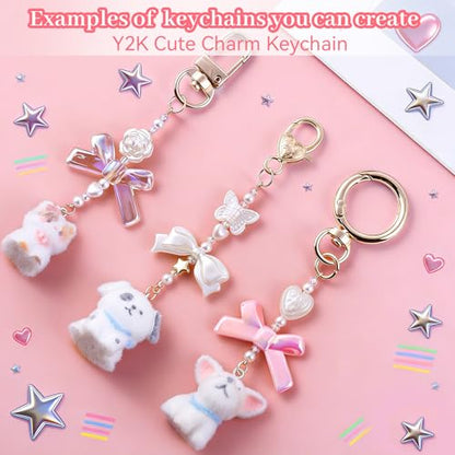 Wurosi 773 Pcs Lip Gloss Keychain Making Kit with Storage Box | Including Chains,Charms,Letters,Hooks,Manual,Gift Bgas, Jump Rings & Tools, Perfect DIY Jewelry Crafts & Gift for Adults - color: 773 Pcs Gold Keychain Kit