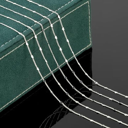 UMAOKANG 10 Meters Silver Chains for Jewelry Making, Silver Plated Brass Flat Heart Curb Link Chain Women Necklace Bracelet DIY Jewelry Chains Bulk - color: Silver Heart