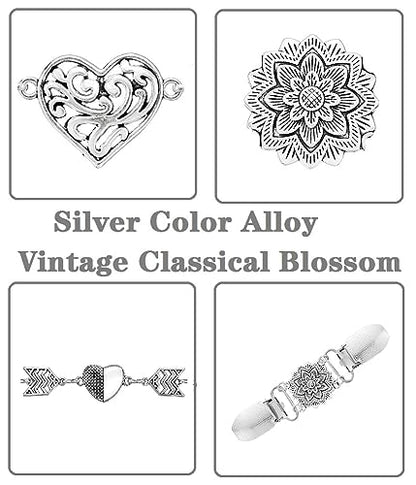 3 Styles Vintage Shirts Dresses Shawl Clips for Women Girls Retro Cardigan Collar Clips Brooch for Clothing - style: Style 2