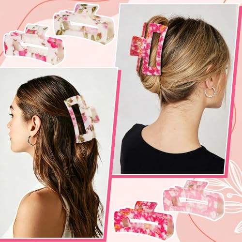 laxizar 4 Pcs Hair Clips 4.1 Inch Claw Cips Floral Hair Accessories - color: floral print 1