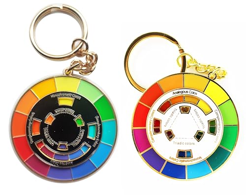 Color Wheel Pin Enamel brooch Spinning Wheel Christmas Gift art pin backpack lapel kawaii pins - style: colour wheel keychain-white+black