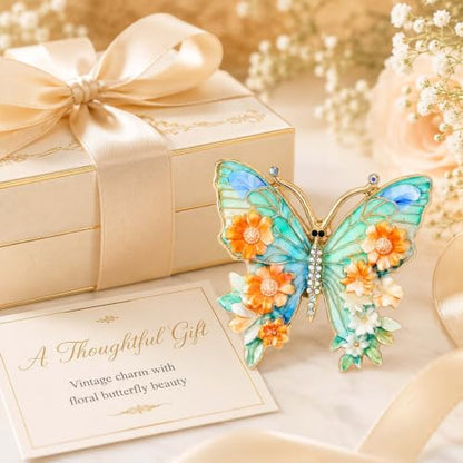 Butterfly American Flag Brooch Pin for Women Sparkly Crystal Red Blue Butterflys Brooches Pins Colorful Enamel Butterfly Statement Pin Patriotic Jewelry Accessorie Gifts - color: Green