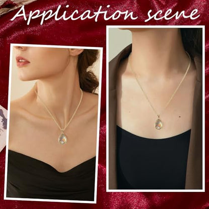 Memory Locket Charm Teardrop DIY Picture Photo Necklace Making Kit Chain Necklace Living Floating Glass Photo Frame Pendant for Women Men Wedding Christmas Jewelry Making - style: Teardrop